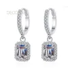 925 sterling zilveren oorknopjes passeren diamanttest stralend geslepen smaragd 2ct 4ct moissanite voor dames