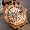 Top Audemar Pigue Apf Factory Royal Grand Cadran Chêne Montre Homme Mouvement À Quartz Montre Multifonction Montre-Bracelet 15500or Rose Or Crocodile Ceinture Mode LoisirsSESB