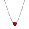 Pendants 925 Sterling Silver Shiny Heart-shaped Round Sapphire Pendant Necklace Fit Original Exquisite Jewelry DIY Women's Gifts