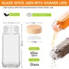 Herb Spice Tools 512Pcs Glass Spice Jars with Bamboo Lid Spice Seasoning Containers Salt Pepper Shakers Spice Organizer Kitchen Spice Jar Set 231206
