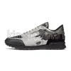 Camouflage Sneaker Designer Shoes Calfskin Sneakers Mesh Leather Rubber Trainers Triple Black White Rivet Trainer Luxury Stud Shoe