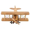 Garden Decorations Office Decore Retro Wooden Plane Desktop Miniature Model Ornament Vintage Airplane Adornment