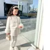 Clothing Sets Baby Girls Set for Children's Winter Thick Sweet Temperament Two Piece Kids Suit Outfits 231207