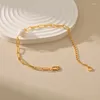 Strand Ccgood Natural Freshwater Pearls Armband For Women Paper Clip Gold Plated 18 K Högkvalitativa armband Minimalistiska smycken Girl