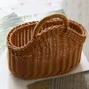 Storage Baskets Kitchen Basket with Handle Woven Hanging for Living Room Fruit Sundries Organizer Home Decor Hand woven 231206