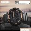 Digital Watches Big Skmei Dial Led Display Mti Time Zone 5 Atm Waterproof Sport Chrono Tactical Watch Man 1243 Drop Delivery Gear Dhsg6