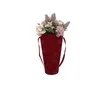 Gift Wrap 5st Ribbon Portable Ice Cream Cone Vase Shape Velvet Box Florist Flower Holder Bucket Packaging Bouquet Carton