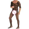 Costumi Pamas da uomo ad alta elasticità Lingerie sexy Bodystocking erotico Catsuit Taglie forti Tuta da notte maschile senza cavallo