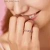 Solitaire Ring ATHENAIE 925 Sterling Zilver Helder CZ Eenvoudige sprankelende stapelbare ringen voor vrouwen Bruiloft verlovingssieraden Kleur Rose goud YQ231207