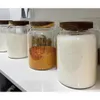 Garrafas de armazenamento frascos kemorela 3l vidro de cozinha com tampa hermética de acácia para farinha e açúcar recipiente de comida para bebê resistente ao calor transparente 231206