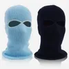 Winter Balaclava 2 3 Hole Full Face Mask Cap Knitting Motorcycle Shield Outdoor Riding Ski Mountaineering Head Cover Cycling Caps 227b