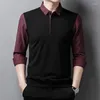 Polos pour hommes T-shirts pour hommes col formel vêtements masculins hauts à rayures rouges avec col polo qualité cou hiver tendances de la mode 2023 original