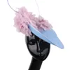Headwear Hair Accessories Ladies Fascinators Millinery Hat Party Wedding Sinamay Wide Brim Fedora Headpiece Church 231207