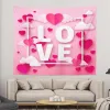 Valentine Day Tapestry Wall Hanging Loving Heart Valentine Backdrop för sovrumsrum Dorm Party Decor 150x130cm 1207