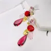 Boucles d'oreilles pendantes goutte d'eau pour femmes, bijoux de fête en zircone cubique, couleur brillante, grosses pierres, vente en gros