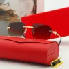 Women Designer Sunglasses Mens Sunglass Male Frameless Square Carti Premiere De Gold Striped Metal Frames Red Eyeglass Luxury Brand Glasses