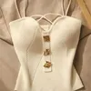 Kvinnors tankar French Style Cross-Skick Suspender Croped Tank Top Wear Sexig Beauty Camisole Slim High-End Bottom Bandeau Corset