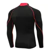 Men's Polos Compression Running Shirt Men Stand Collar Elasticity T shirts Raglan Long Sleeve Fitness Tops Quick Drying Gym Sportswear 231207