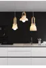 Lampes suspendues Lustre en verre blanc Restaurant en bois moderne Petite maison Lumière Cuisine Bar Chevet Appareils d'éclairage intérieur