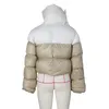 Jaqueta de designer feminina jaqueta puffer feminina marca de designer moda feminina para baixo casaco com capuz roupas de rua feminina quente à prova de vento jaqueta curta carta preto