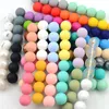 Jouets de dentition LOFCA 10 pièces 15mm perles de dentition en Silicone anneau de dentition bébé collier d'allaitement attache-sucette soins bucco-dentaires sans BPA de qualité alimentaire coloré 231206