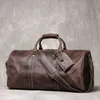 Plunjezakken Leren reistas voor heren Vintage bruin rundleer Bagagetas Man handbagage Weekendtas Plunjezak met schoenenvak 231207