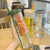 Water Bottles Portable Cups Folding Large Girl Capacity Transparent For Juice Filter St Bottle Cute Drinking Drop Delivery Home Gard Otukh