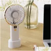 Gadget USB Mini ventilatore Ricaricabile Portatile Display digitale portatile Pigro Viaggio temporaneo Negozio Raffreddamento Home Car Air Cooler Drop Delive Dhteg