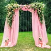 Cortina 1 peça arco de casamento tecido puro chiffon tule drapeado pano de fundo fontes de festa decoração de cerimônia de casa