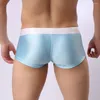 Cuecas woxuan marca homem sexy seda desliza mini boxers shorts roupa interior gay masculino bulge bolsa troncos calcinha