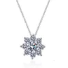 Moissanite Necklace for Women White Color Diamond Engagement Gift S925 Silver Custom VVS Moissanite Snowflake Necklace Jewelry