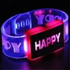 Sombreros de fiesta Pulseras de muñeca LED Danza Light Up Toys Glow Happy Pulsera Flashing Band Toy Festival de Navidad Suministros para eventos 231207