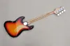 4 Strings Retro Tobacco Sunburst Electric Bass Guitar with 20 Frets Rosewood Freboard Red Pearl Pickguard Customizable