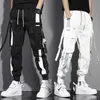 Męskie spodnie klasyczne streetwear swobodny mężczyźni wstążki harem joggingowe spodnie męskie Slim Fit Spring Cargo Spodnie Multi-Pockets Women Spodni Jo 231208