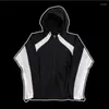 Herrjackor Deeptown Vintage Y2K Windbreaker Jacka Kvinnor Huva Zip-up överdimensionerad Streetwear Black Track Luxury Designer Clothing