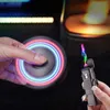 New Metal Windproof Cross Arc Pulse Flameless Plasma USB Electric Lighter LED Colorful Light Rotating Fingertip Gyro Men's Gift