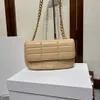 Bolso de lujo personalizado de diseño superior, bolso de mujer 2023, bolso cruzado con cadena de cuero y oro, bolso de hombro de piel de oveja de cuero y mezclilla de 24 cm