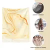 Scarves Golden Marble Luxury Line Shawls Wraps Women Winter Long Soft Scarf Orange Gold Neckerchief Tassel