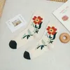 Vrouwen Sokken Winter Bloemen Japanse Snoepjes Kawaii Leuke Thermische Thuis Lange 2023 Vintage Harajuku Stijl Retro Katoenen Kousen