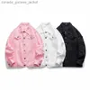 Women's Jackets Autumn Spring Retro Destory Wash Hole Solid Denim Jacket Pink White Black Jaqueta Jeans Streetwear Slim Fit Chaqueta Hombre Coat L231208