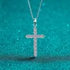 Original Make Simple Pendant S925 Sterling Silver Jewelry Hiphop Rap With Bling Shine Moissanite Cross Pendant For Necklace Gift