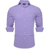 Vestido masculino camisas negócios casual sólido manga longa azul roxo vermelho branco preto formal botão para baixo colarinho camisa social blusa