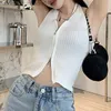 Damen Tanks Camis V-Ausschnitt Camis Frauen Hotsweet Sexy Halter Crop Tops Reißverschluss Streetwear Pure Sleless Chic L231208