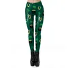 Kvinnors leggings kvinnor St Patrick Day Strumpor mönster tryck mjölk Silk Legging Womens Fitness Push Up Stretch Leggins Mujer