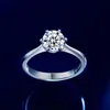 Pierścienie ślubne Certyfikowane 1 3CT Ring VVS1 Lab Diamonds Solitaire For Women Engagement Obietnic Band Jewe 231208