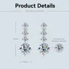 Boucles d'oreilles COSFIX moderne pour femmes, 6.5mm, véritable Moissanite, Dangle Huggie Drop, argent 925, bijoux originaux à la mode