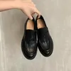 Dress Shoes Retro Chunky Heel Patent Leather Pleated Women Solid Colour Heighten Saltos Alto Femininos Zapatos Para Mujeres