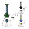 Wig Wag Glass Smoking Hookahs 7.4 inch Water Pipes Colorful Dab Rig with 14mm Quartz Banger