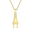 Bagues de cluster Cxwind Simple Laser Sculpture Plug Charm Bijoux Bijoux en acier inoxydable Collier Année Cadeau