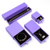 Jewelry Pouches Purple Drawer Box Necklace Earrings Gift Packaging Carton Organizer Display Wedding